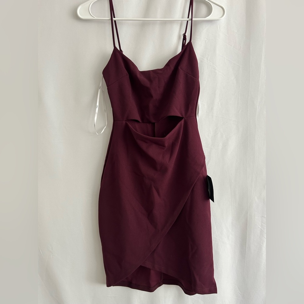 Lulu's Wine Cut-Out Mini Dress